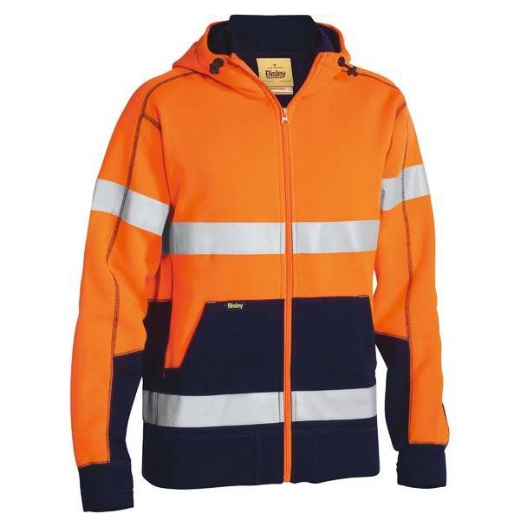 Picture of Bisley, Taped Hi Vis Zip Fleece Hoodie